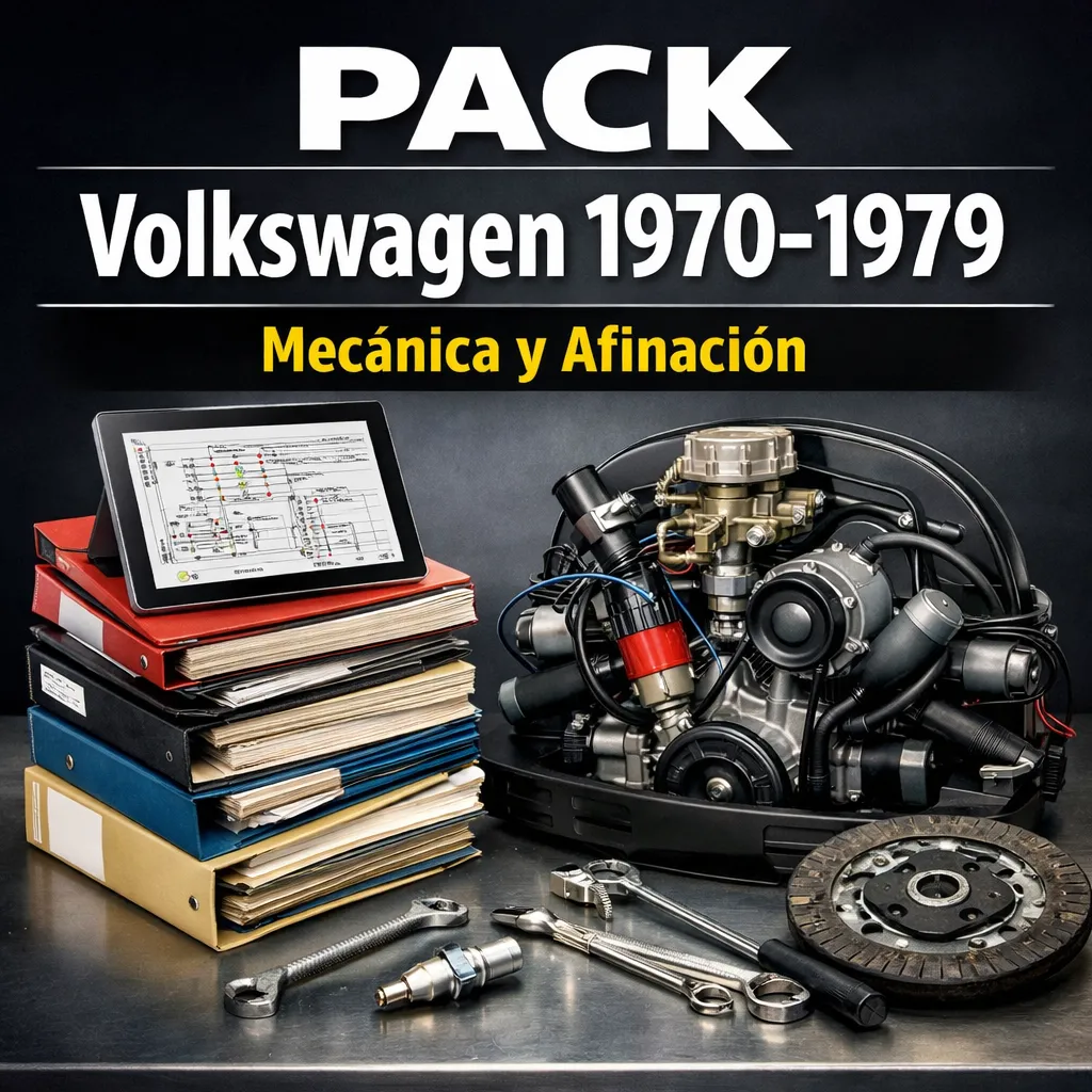 eManual de taller Volkswagen Beetle Super Beetle Karmann Ghia Transporter Fastback Squareback 411 412 (1970-1979) (284 Páginas)